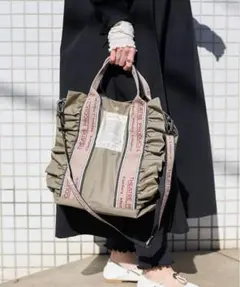 FREAK'S STORE シアタープロダクツ ジャガードテープフリルバッグ