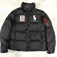 美品✨ビッグポニー刺繍✨ポロラルフローレン フード付ダウンジャケット黒 M