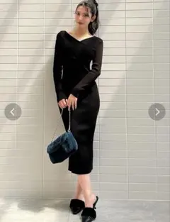 RESEXXY フロントクロスニットワンピース