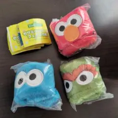 セサミストリート　フェイス巾着　3点セット　ガチャ