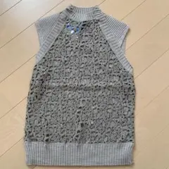 アルワード　ニットベスト　ベージュ　レース　40