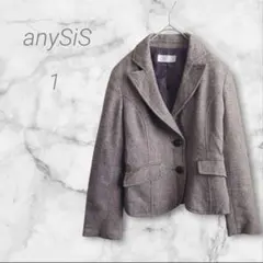 エニィスィス　テーラードジャケット　S　ウール混