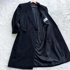 ダーバン　カシミヤ100％　ダブル　ロング　チェスターコート　黒　ブラック　XL