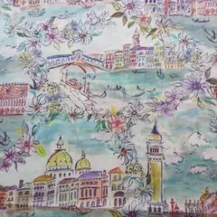 ＊77 リバティイタリア製タナローン　ヴェネツィア　エメラルド　ハギレ