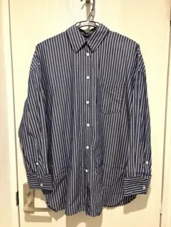 ZARA オーバーサイズ　ストライプシャツ　ブルー　S