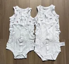 ベビー肌着 新生児 タンクトップ50〜60cm無地と柄入り 4枚セット 夏