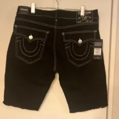True Religion ショート パンツ ブラック ホワイトステッチ w34 - メルカリ