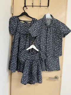 130 120 80 プティマイン ワンピース セットアップ 花柄 AJUGA.