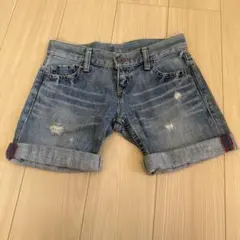 ブラックバイマウジー　ダメージ加工デニムショートパンツライトブルー