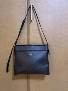 COACH ショルダーバッグ シグネチャー ブラウン美品 人気