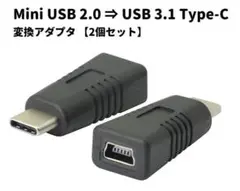 Mini USB 2.0⇒USB 3.1 Type-C変換アダプタ 2個E456