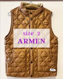 ARMEN キルティングベスト サイズ2 ボア キャメル　美品