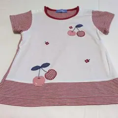 familiar チェリー刺繍 半袖Tシャツ 100cm