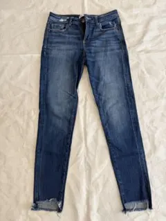 ZARA スキニーデニム カットオフ ブルー ハイウエスト サイズ38のサムネイル