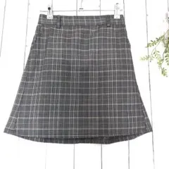 a975 WEGO ウィゴー F チェック ミニ スカート 総柄 グレー