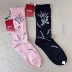 PINK HOUSE ラベンダー花柄ソックス 新品未使用 axes 風のサムネイル