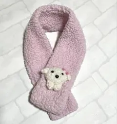 ピンク マフラー　ぬいぐるみ付きマフラー