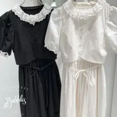 BUBBLES バブルス コットンロングワンピース ホワイト