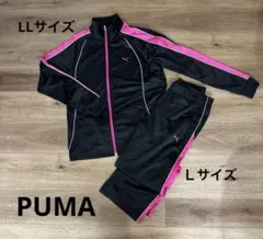 PUMA ブラック/ピンク ジャージセット 上O下Ｌサイズ