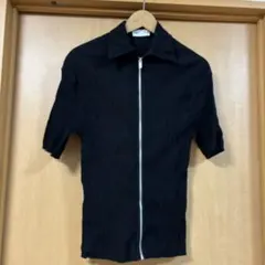 ZARA ブラック 半袖シャツ ジップアップ