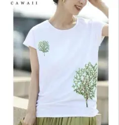 cawaii カワイイ 日差しに煌めくビジューツリー Tシャツ S M Lのサムネイル