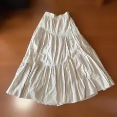 PAGEBOY フレアスカート ベージュ ロング丈　ガーゼのような柔らかい素材のサムネイル