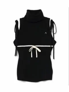andmary Adele ribbon tank black