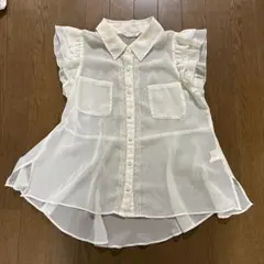 LEST ROSE フリル付きシースルーシャツ