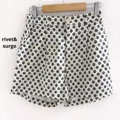 リベットアンドサージ　ショートパンツ 花柄 ホワイト グレー M ウエストゴム