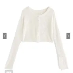 グレイル　GRL ショート丈シアーニットカーディガンan1338 オフホワイト