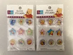 【新品】glass stickers Poohグラスステッカーシール 2枚セット