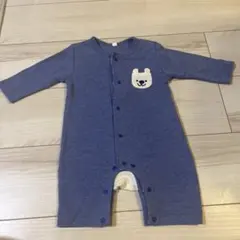 クマの顔デザインロンパース ネイビー