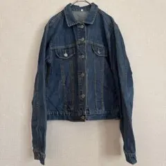 美品 デニムジャケット【40】綿100% Gジャン 大きめ アウター 古着