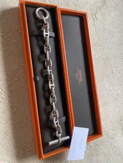 210万 エルメス シェーヌダンクル レザージャケットW-zip 赤茶 50 