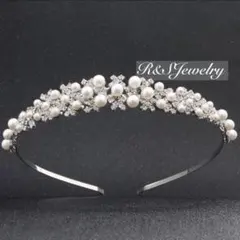 ブライダルティアラパール結婚式カチューシャウェディング前撮り髪飾り