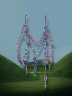 Rosy Chain Cross Necklace