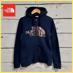 ノースフェイス woman's フラワープリント パーカー ネイビー M