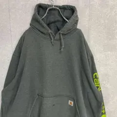 カーハート　刺繍ロゴ　グレー　ビックサイズ　スウェットパーカー　3XL