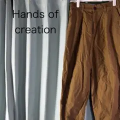 Hands of creation ブラウンカジュアルパンツ ウエスト一部ゴム入のサムネイル