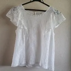 トップス カットソー レース半袖