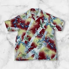 美品 SUN SURF アロハシャツ 雀 SS38569 赤　黄のサムネイル