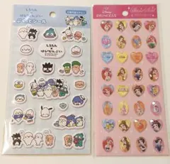 しろたん×はぴだんぶいぷっくとシール＆ディズニープリンセス ストーンシール