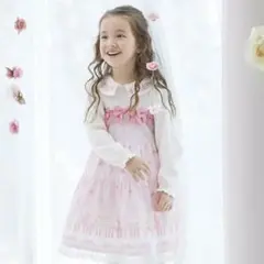 クーラクール/100㎝♡メロディープリントドッキングワンピース