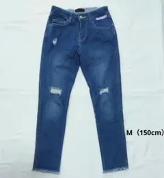 Lovetoxic ラブトキシック ダメージデニムパンツ スリム 140 150のサムネイル