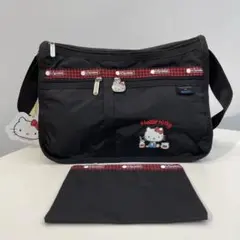 レスポートサック ブラック ハローキティ ショルダーバッグ ポーチ付き