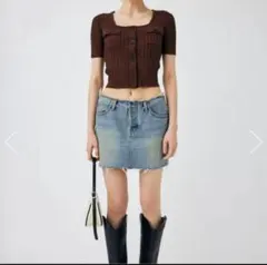 moussy デニムスカート LOW WAIST DENIM ミニスカート　Mのサムネイル