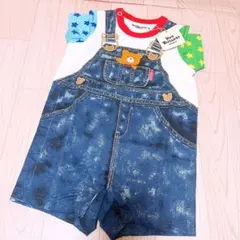 ミキハウスホットビスケッツだまし絵オシャレロンパース