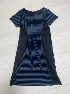 ELLE ボーダー切替　サッシュワンピースのサムネイル