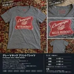Champagne Taste Vネック Tシャツ グレー