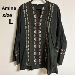 アミナASIAN 長袖シャツ　Lサイズ